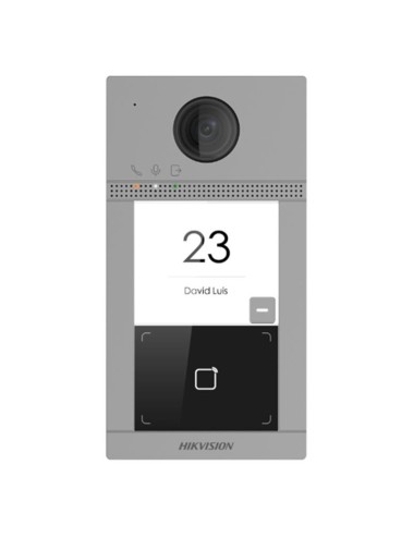 Platine d’interphone vidéo IP extérieure avec lecteur RFID et caméra Full HD.