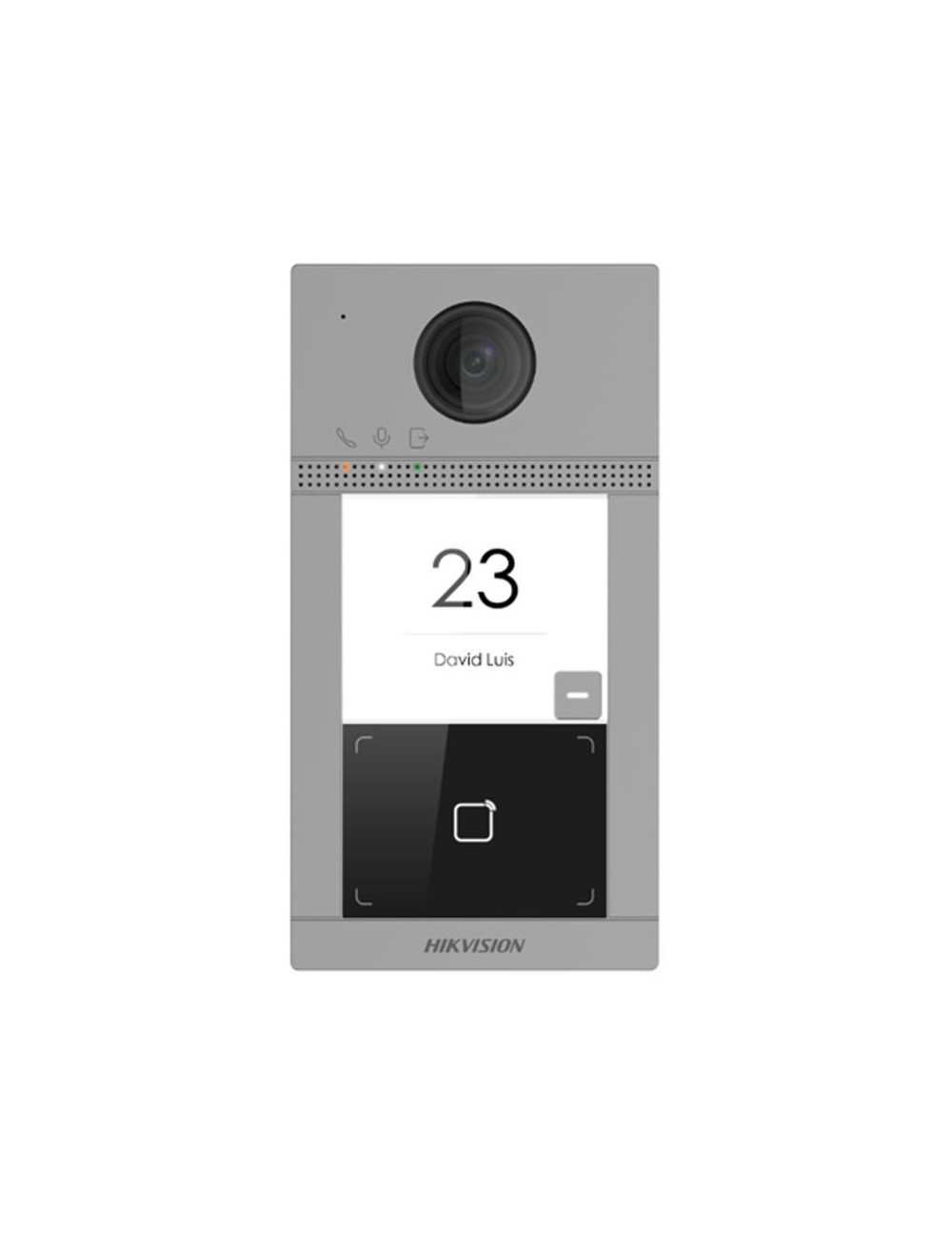 Platine d’interphone vidéo IP extérieure avec lecteur RFID et caméra Full HD.