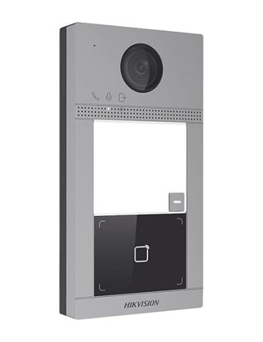 Platine d’interphone vidéo IP extérieure avec lecteur RFID et caméra Full HD.